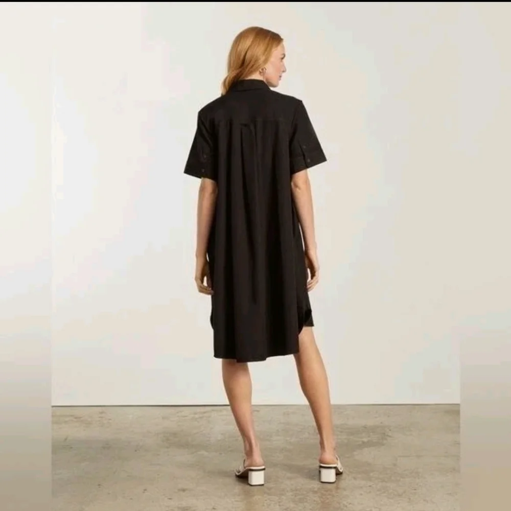 Everlane Black Day Tripper Oversized Button Down Colar Mini Shirtdress XS